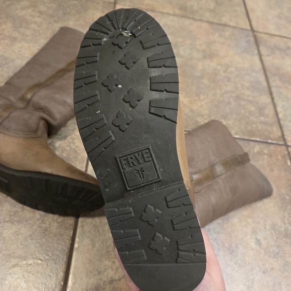 Frye Celia Leather Shearling Women's Brown Riding Boots Size 7 - Picture 9 of 9